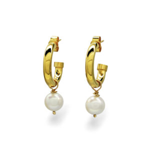 Gold and Pearls Hoops